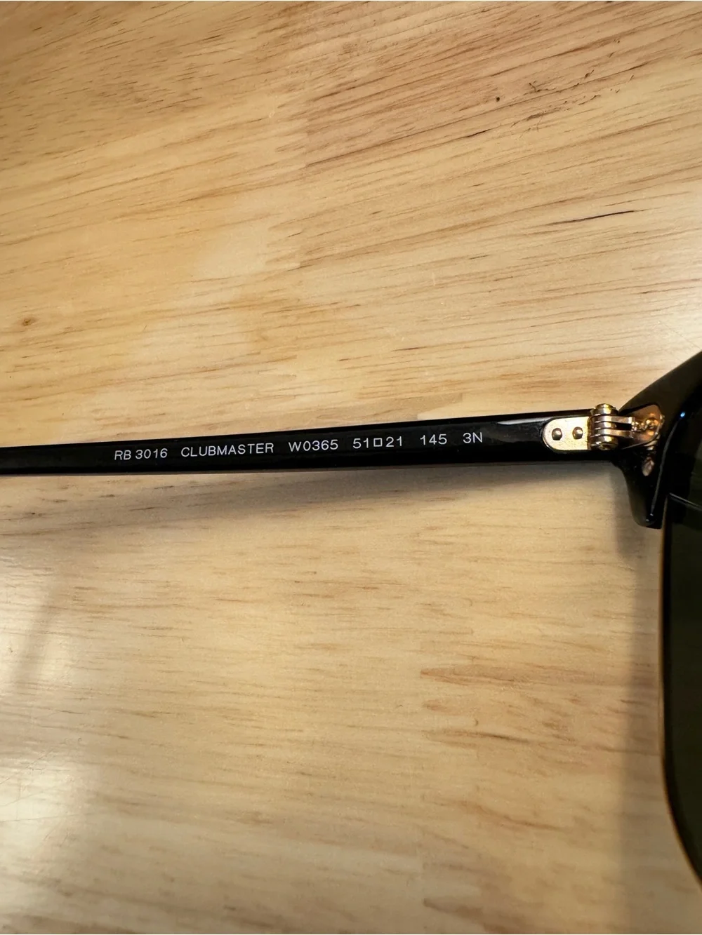 Ray-Ban Clubmaster Sunglasses Black/Gold RB 3016